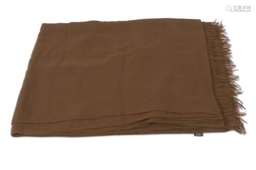 Hermes Brown Cashmere Wool Shawl