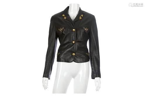 Gianni Versace Black Leather Jacket