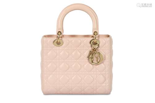 Christian Dior Light Pink Leather Medium Lady Dior