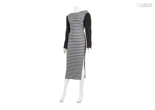 Jean Paul Gaultier Femme Navy Striped Dress - size 42