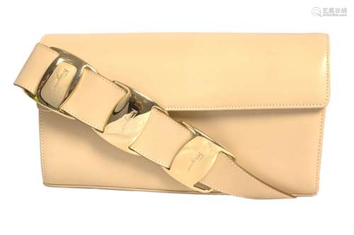 Salvatore Ferragamo Beige Leather Shoulder Bag