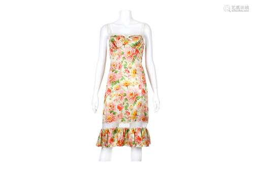 Christian Dior Boutique Floral Silk Bustier Dress - size 42