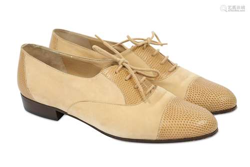 Salvatore Ferragamo Beige Suede Shoes - size 7.5