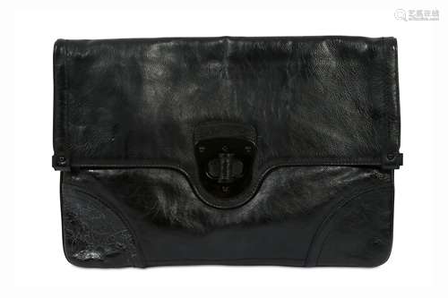 Alexander McQueen Black Flapper Clutch