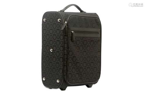 Salvatore Ferragamo Black Monogram Rolling Suitcase