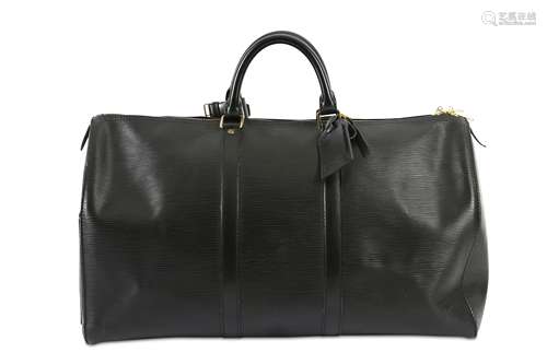 Louis Vuitton Black Epi Keepall 50