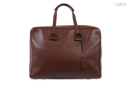 Tom Ford Brown Leather Overnight Bag