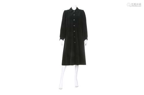 Yves Saint Laurent Rive Gauche Black Velvet Coat - size 36