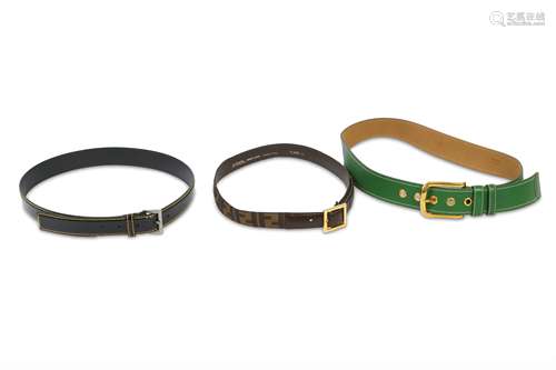 Three Designer Belts - size 85/34