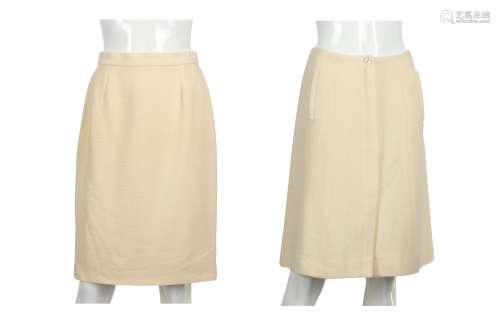 Two Chanel and Chanel Boutique Cream Boucle Skirts - sizes 38 and 40