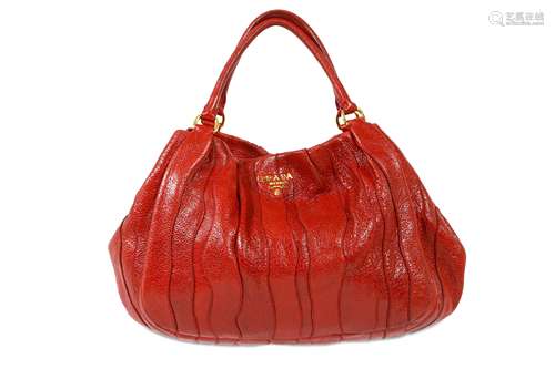 Prada Red Leather Shoulder Bag