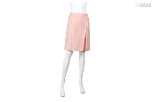 Chanel Pale Pink Silk Skirt - size 38