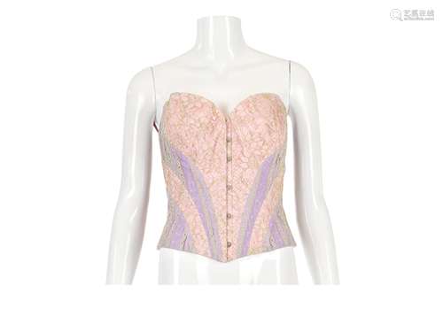 Christian Lacroix Pink and Purple Bustier - size 40