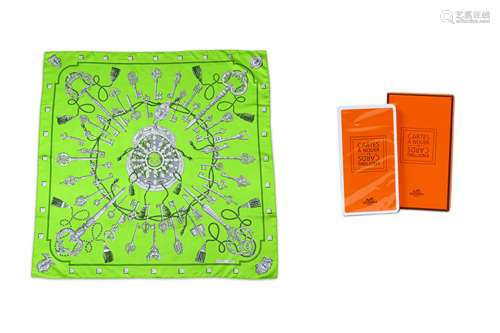 Hermes 'Les Cles' Silk Scarf