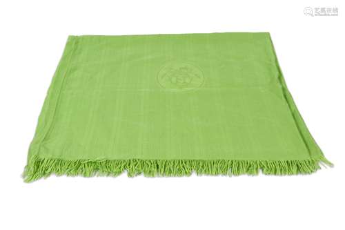 Hermes Lime Green Cashmere Silk Scarf