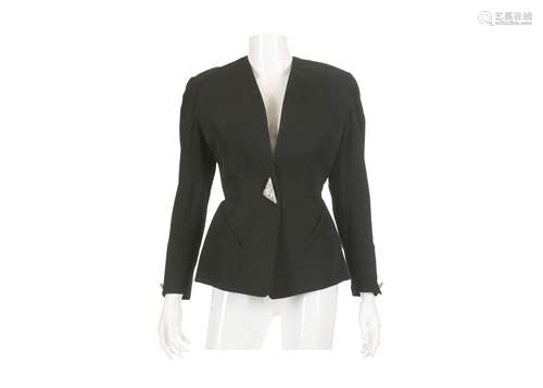 Thierry Mugler Black and Crystal Jacket - size 36