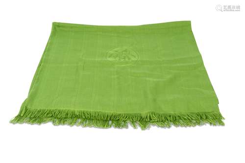 Hermes Green Cashmere Silk Scarf