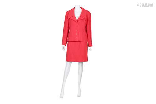 Chanel Boutique Pink Boucle Skirt Suit - size 40