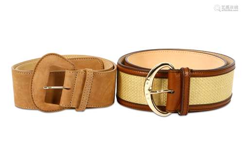 Two Designer Belts - sizes M and L