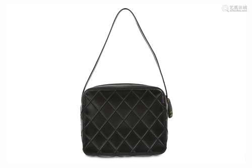 Chanel Quilted Black Lambskin Leather Shoulder Bag