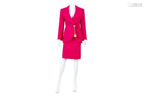 Christian Dior Boutique Demi-Couture Fuschia Skirt Suit