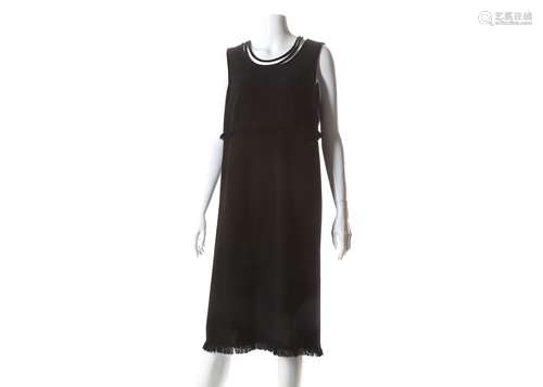 Chanel Black Wool Dress - size 46