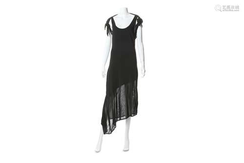 Chanel Black Knitted Dress and Scarf - size 38