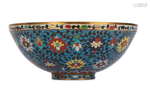 A CHINESE CLOISONNÉ ‘FLYING HORSES’ BOWL.