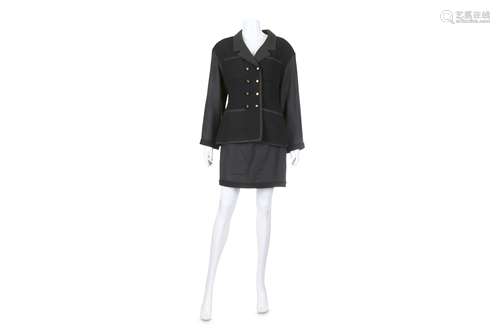 Chanel Boutique Black Skirt Suit - size 40