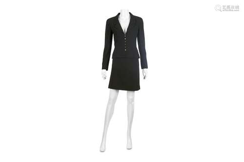 Chanel Boutique Black Wool Skirt Suit - size 36