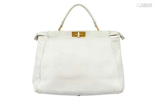 Fendi White Leather Large Peekaboo