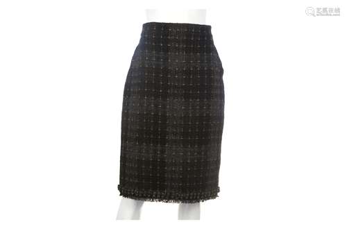 Chanel Charcoal Tweed Skirt