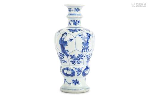 A CHINESE BLUE AND WHITE 'LADIES' VASE.