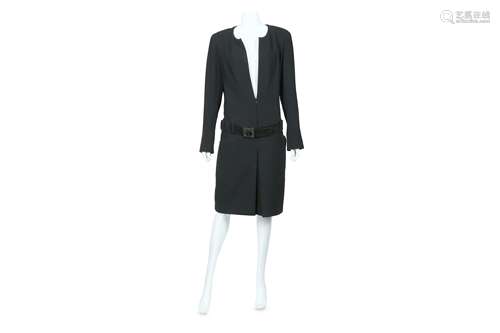 Chanel Black Wool Dress Coat - size 44