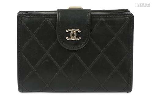 Chanel Vintage Black Quilted Compact Wallet