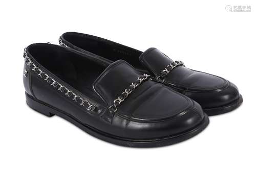 Chanel Black Chain Loafers - size 41