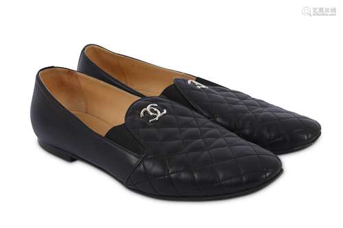 Chanel Black Quilted Loafers - size 42