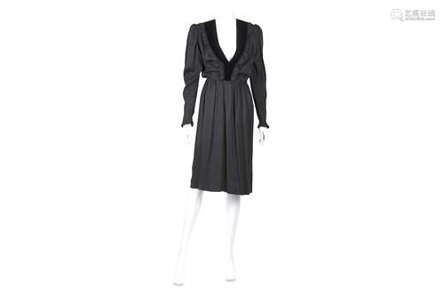 Yves Saint Laurent Rive Gauche Black Silk Dress - size 40