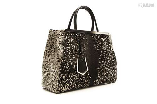 Fendi Black Speckled Calf Hair 2Jours Bag