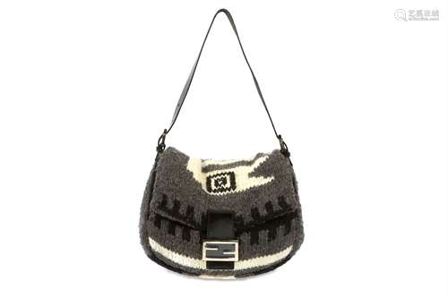 Fendi Grey Wool Mamma Baguette