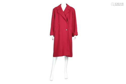 Yves Saint Laurent Rive Gauche Cerise Wool Coat - size 40