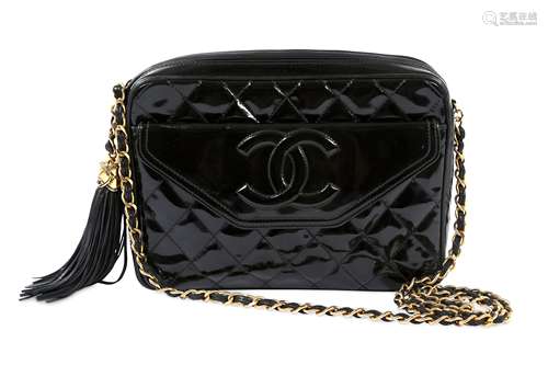 Chanel Black Patent Camera Bag