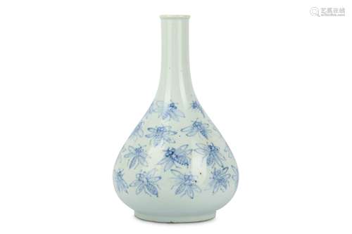 A KOREAN BLUE AND WHITE 'BEES' BOTTLE VASE.