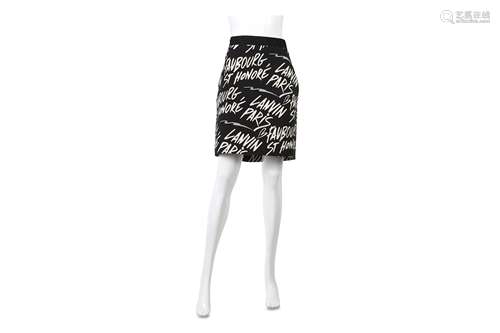 Lanvin Black Paris Graffiti Print Skirt - size 44