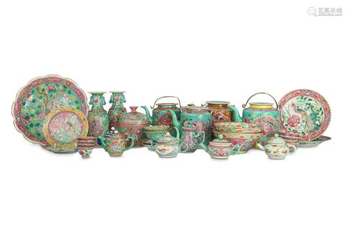 A COLLECTION OF CHINESE FAMILLE ROSE PORCELAIN FOR THE SOUTH EAST ASIAN MARKET.