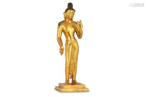 A GILT-BRONZE FIGURE OF A STANDING BODHISATTVA.