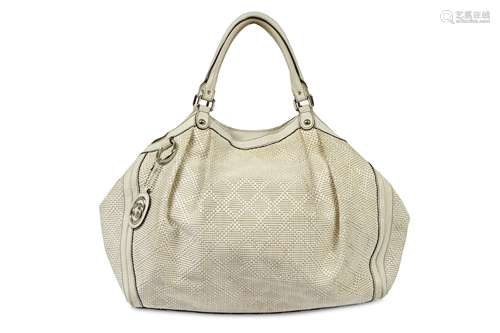 Gucci Woven Guccissima Off White Large Sukey Tote