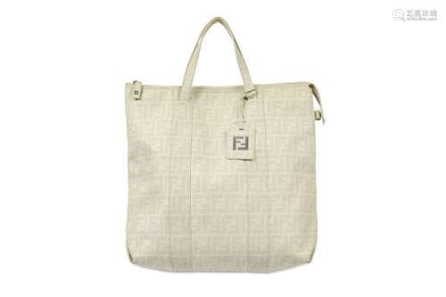 Fendi White Zucca Tote