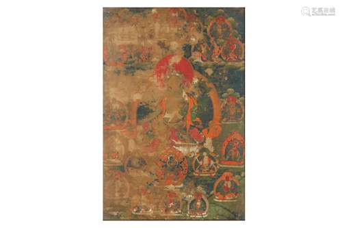 A SINO-TIBETAN THANGKA OF GREEN TARA.