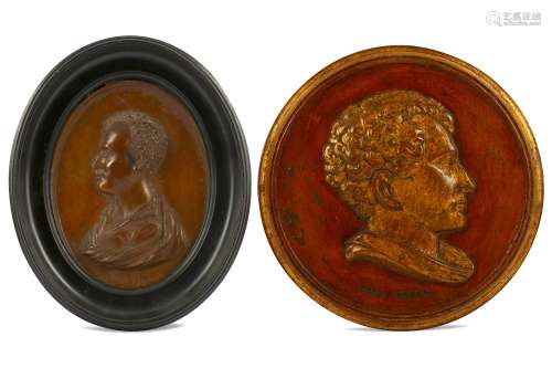 TWO PORTRAIT ROUNDELS OF LORD BYRON